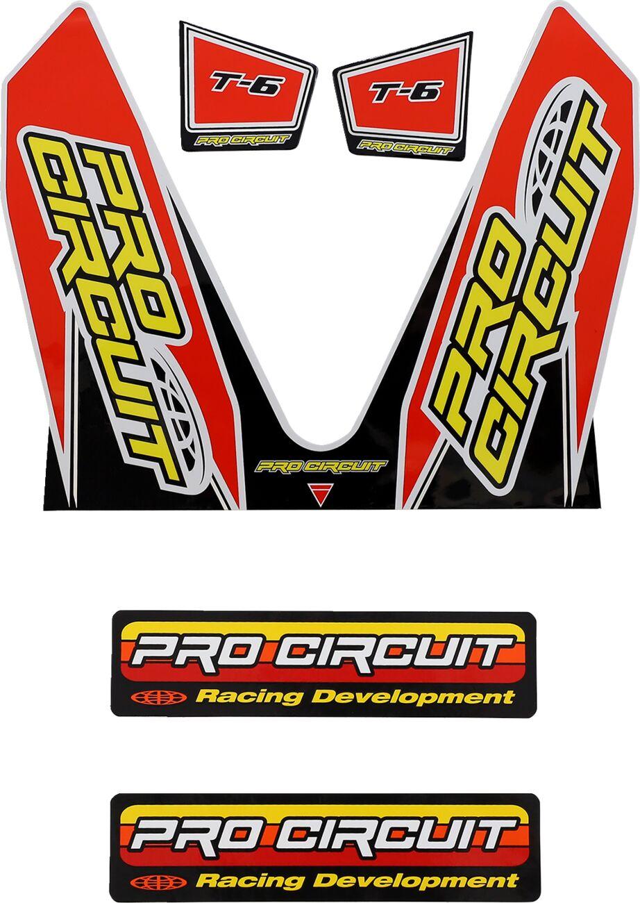 DC22MINI - Pro Circuit T-6 Exhaust Decals - Black/Red/White/Yellow