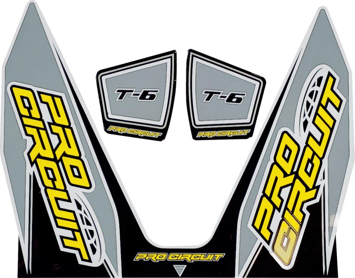 DC22T6-GRAY - Pro Circuit T-6 Exhaust Decals - Black/Grey/White/Yellow