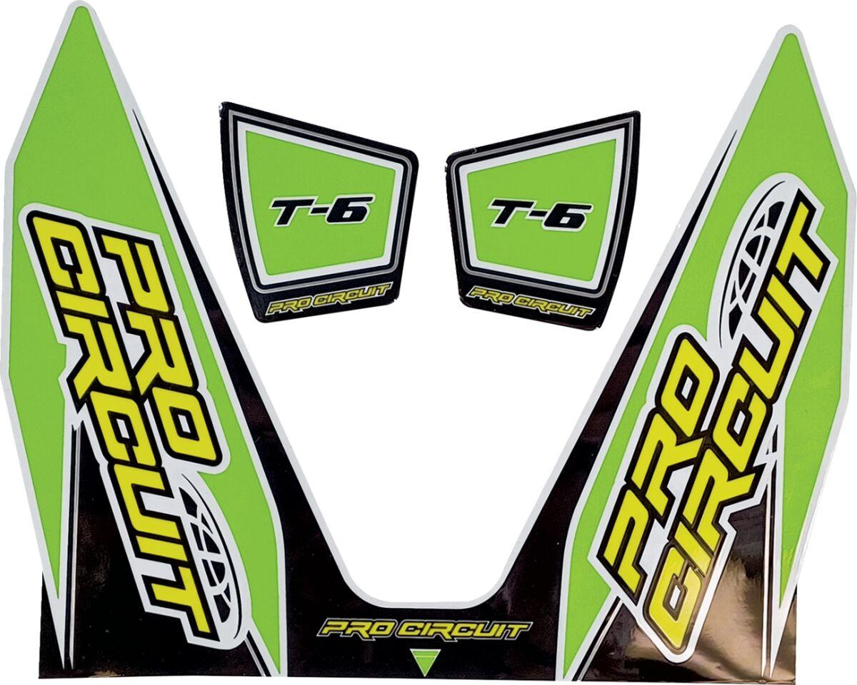 DC22T6-GRN - Pro Circuit T-6 Exhaust Decals - Black/Green/White/Yellow
