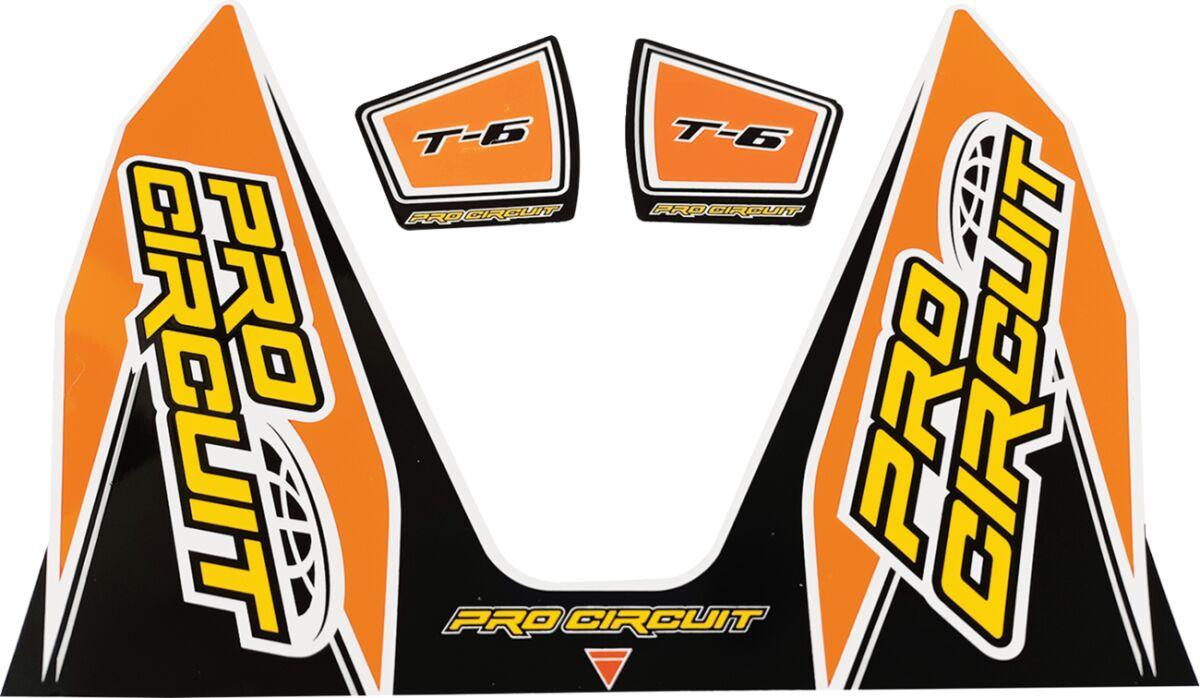 DC22T6-ORANGE - Pro Circuit T-6 Exhaust Decals - Black/Orange/White/Yellow