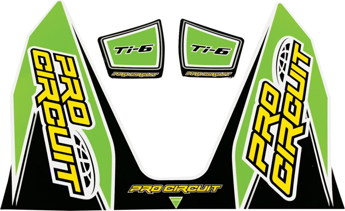 DC22TI6-GRN - Pro Circuit Ti-6 Exhaust Decals - Black/Green/White/Yellow