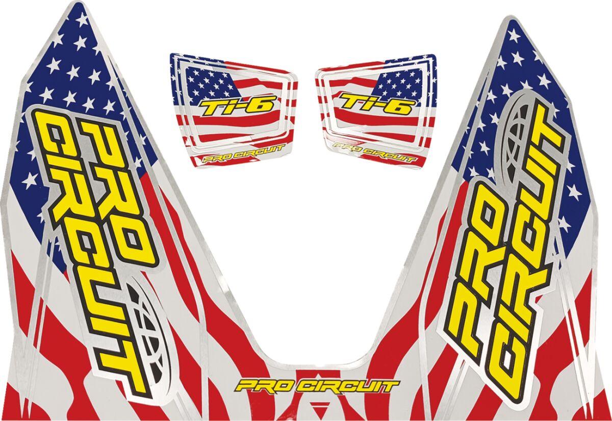 DC22TI6-SS - Pro Circuit Ti-6 Exhaust Decals - Blue/Red/White/Yellow