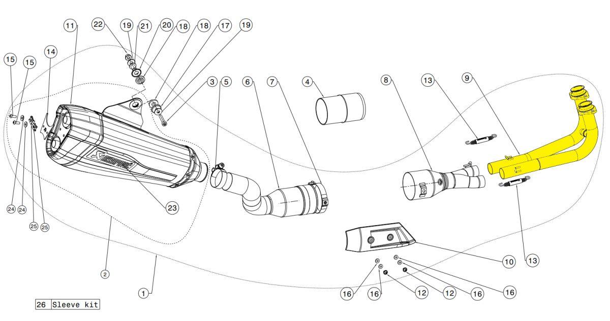 H-Y5R1 - H-Y5R1 - Akrapovic Header Pipe - Yamaha XP 530 T-Max 2017-2019
