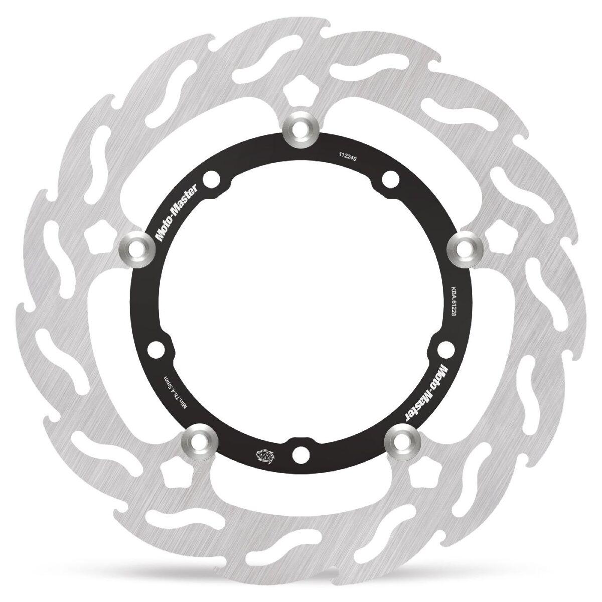 Moto Master Black/Silver 112240 - Flame Series Floating Brake Disc For Yamaha Mt-07