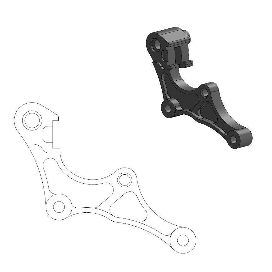 211119 - Moto Master Supermoto Street Brake Disc Adapter Bracket For Honda CRF250R 2019-2025