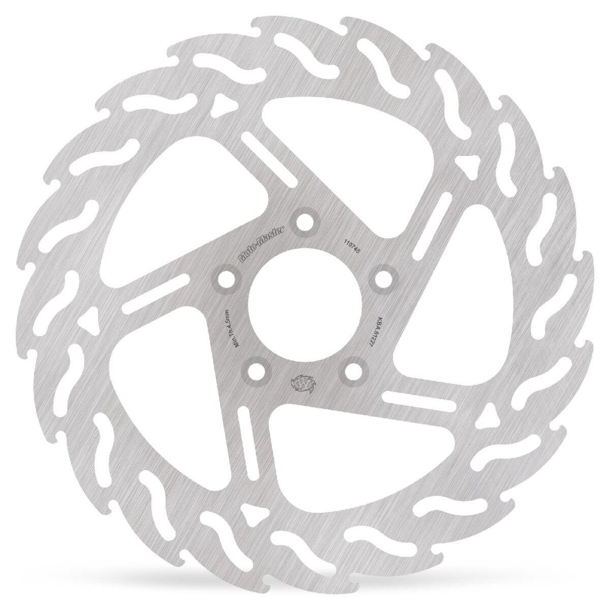 Moto Master Silver 110745 - Flame Series Fixed Brake Disc For Harley Davidson Flhr 1450