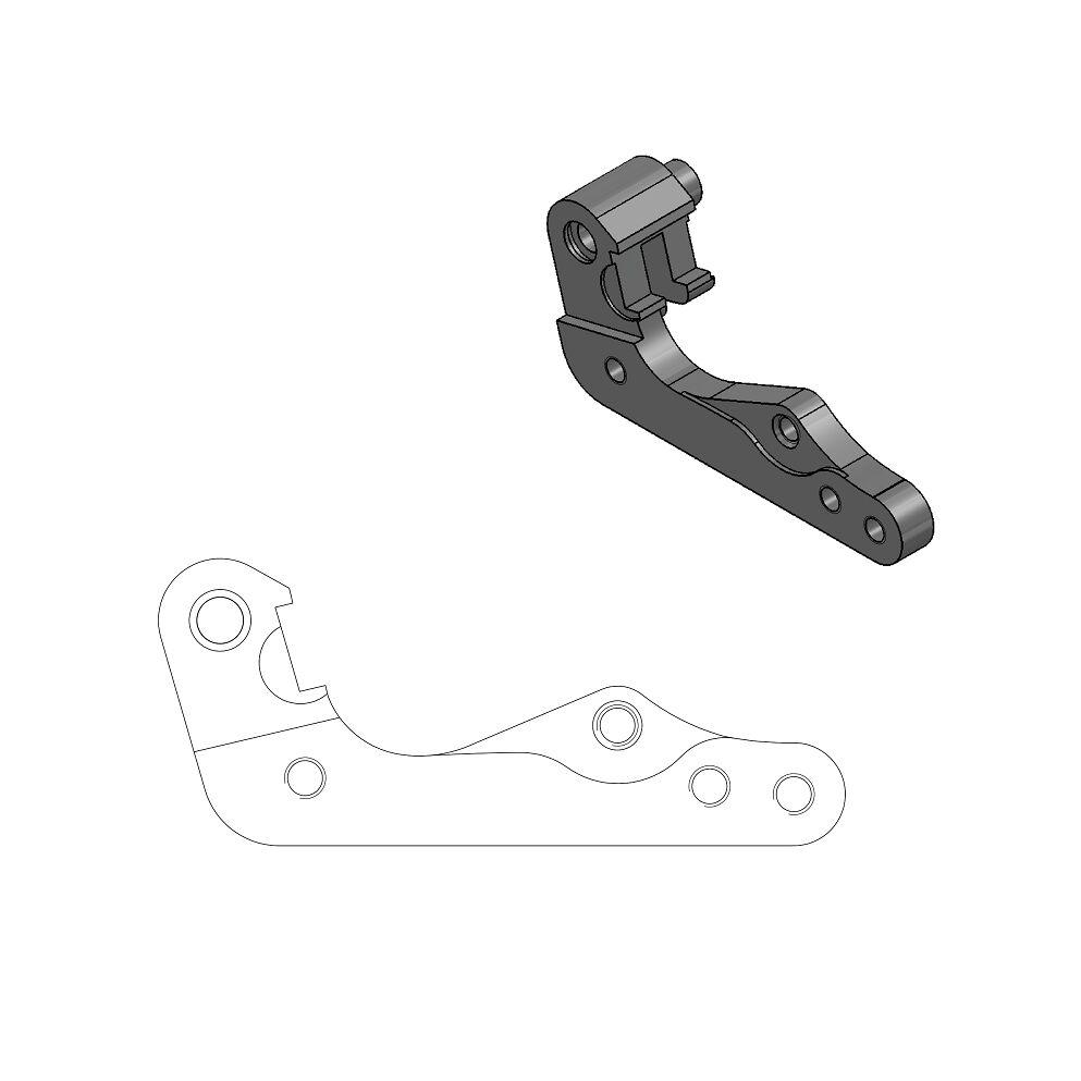 211055 - Moto Master Relocation Bracket for OEM Caliper For Husqvarna CR125 2006-2013 Front - Black