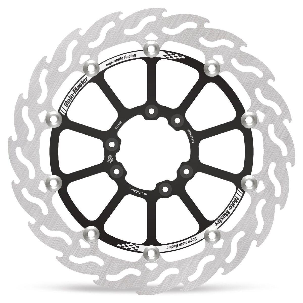 112339 - Moto Master Flame Series Floating Brake Disc For Tm Racing TMSMR 450 ES FI - Black/Silver