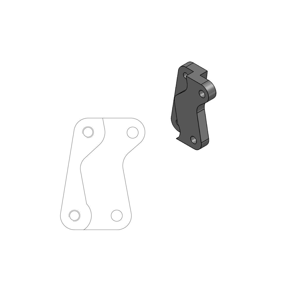 211012 - Moto Master Supermoto Street Brake Disc Adapter Bracket For KTM Duke 400 Front Left/Front Right - Black