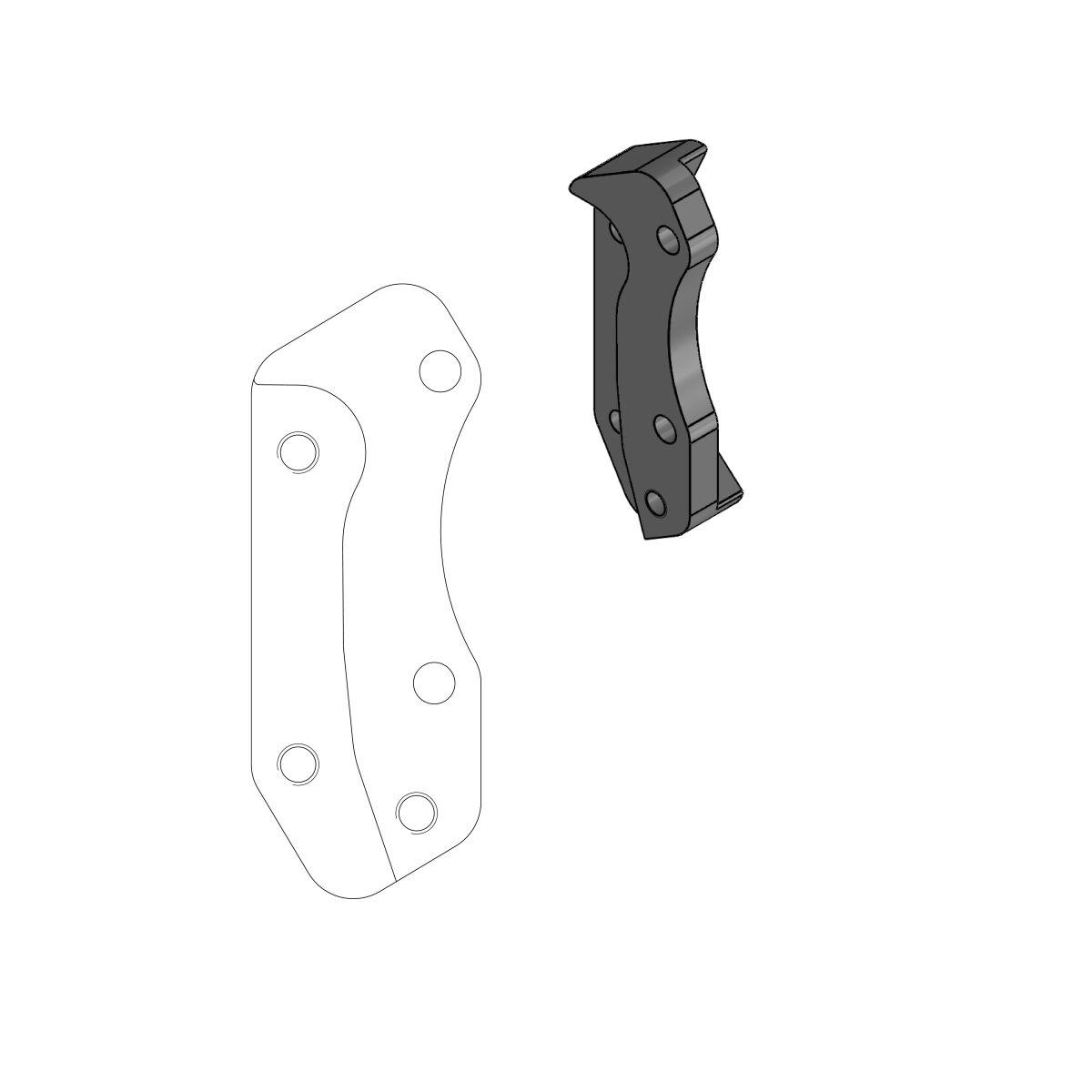 211017 - Moto Master Supermoto Street Brake Disc Adapter Bracket For Husqvarna CR125 1995-2013 Fits Front Left Or Right - Black