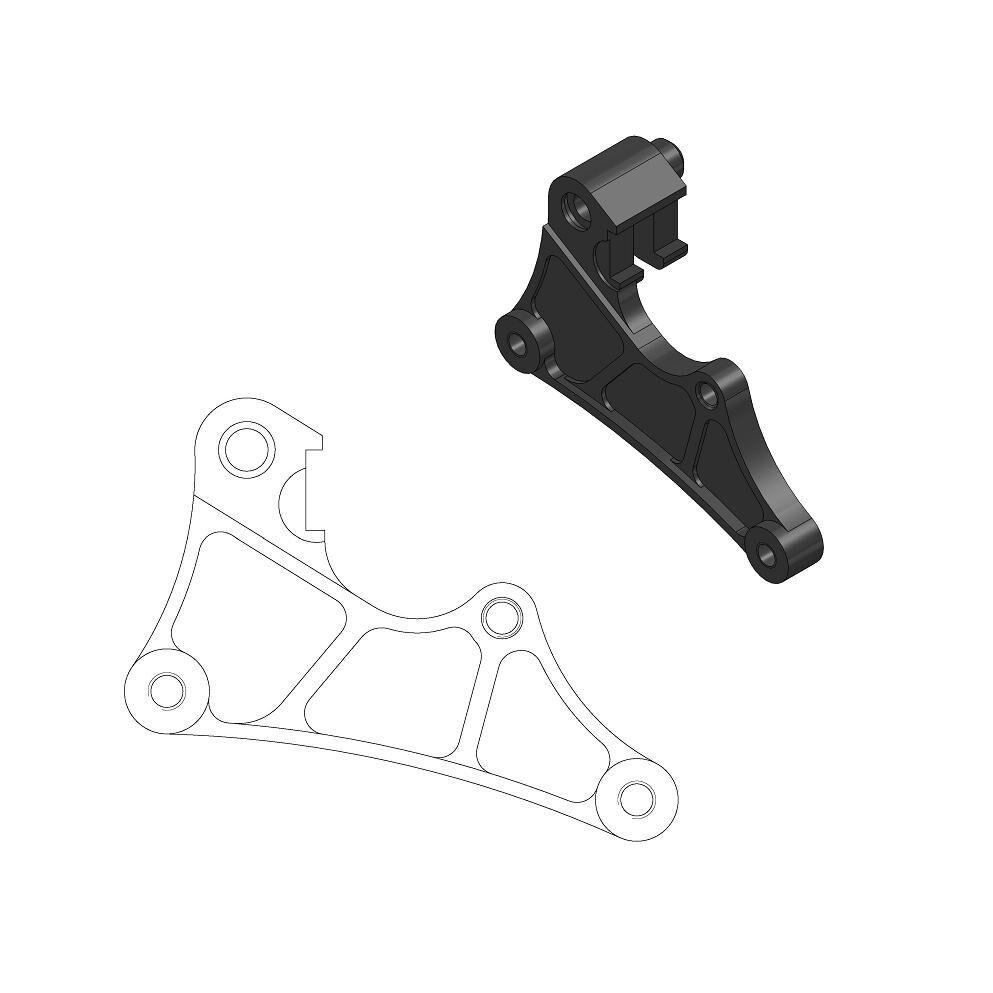 211066 - Moto Master Supermoto Street Brake Disc Adapter Bracket For Kawasaki KX450X Front Left/Front Right - Black