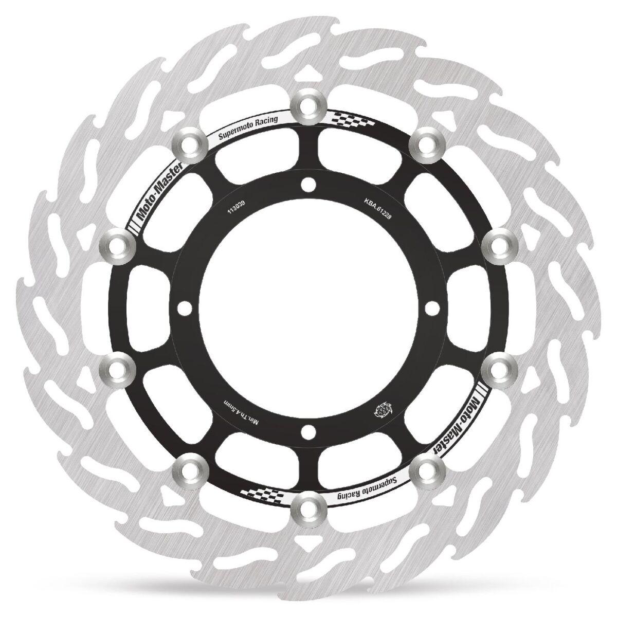 Moto Master Black/Silver 113039 - Flame Series Floating Brake Disc For Swm Sm 650 R