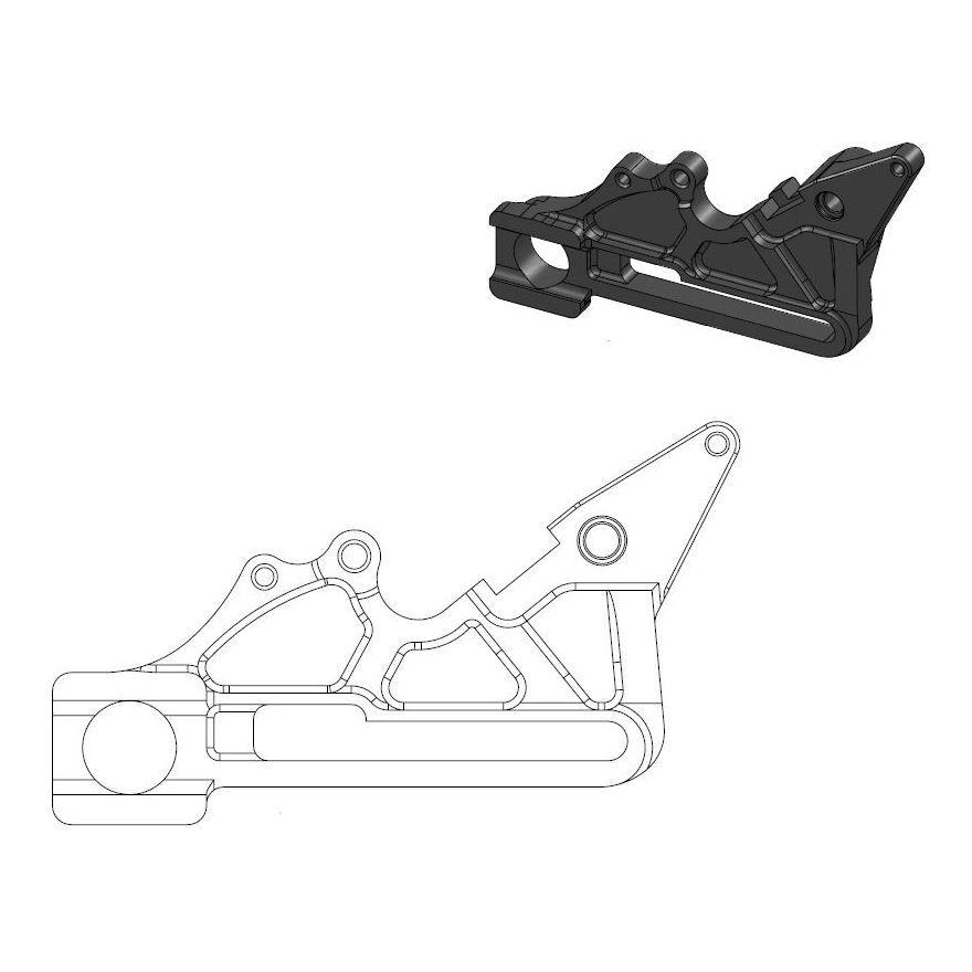 211085 - Moto Master Relocation Bracket for OEM Caliper For Gas Gas EC350F 2021-2023 Fits Rear Left Or Right - Black