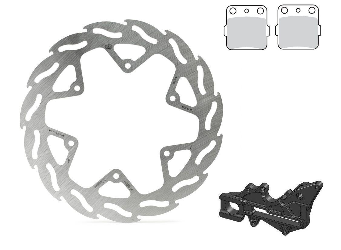 310042 - Moto Master 240mm Oversize Rear Brake Kit For Gas Gas EC 250 2021-2023 - Black/Silver/Stainless Steel
