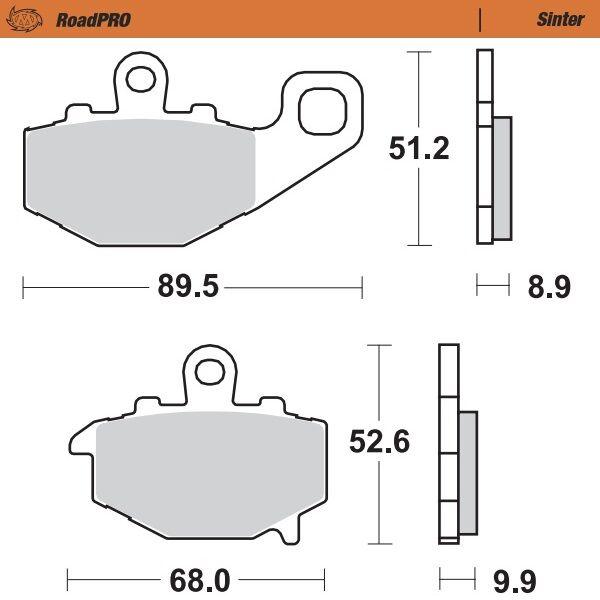403702 - Moto Master RoadPRO Sinter Brake Pads Rear For Kawasaki ER-6F 650 2006-2016 Rear
