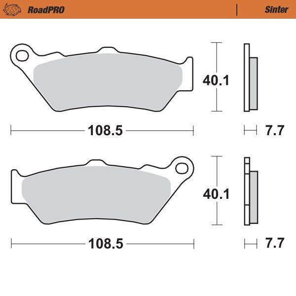 403302 - Moto Master RoadPRO Sinter Brake Pads Rear For Moto Guzzi Audace 1400 ABS 2016-2017 Rear