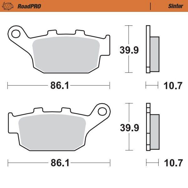 402202 - Moto Master RoadPRO Sinter Brake Pads Rear For Buell Blast 2001-2008 Rear