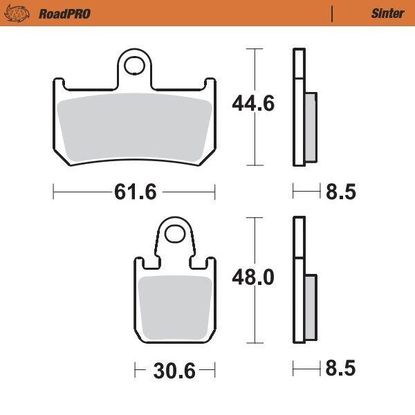 406901 - Moto Master RoadPRO Sinder Brake Pad Front For Yamaha MT-01 1700