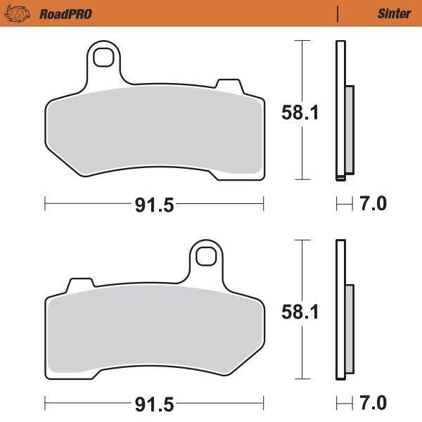 412202 - Moto Master RoadPRO Sinter Brake Pads Rear For Harley Davidson FLHR 1584 ABS 2008-2010 Rear