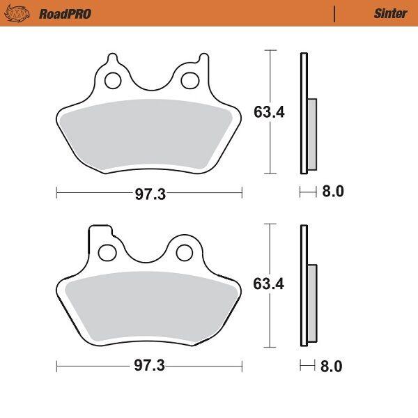 411901 - Moto Master RoadPRO Sinder Brake Pad Front For Harley Davidson XLH 883