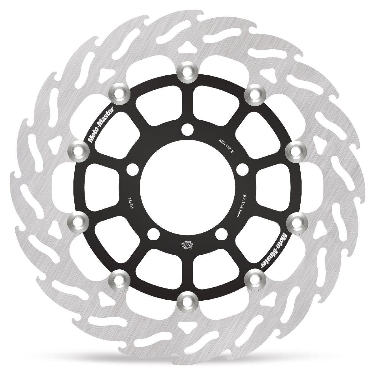 Moto Master Black/Silver 112172 - Flame Series Floating Brake Disc For Triumph Thruxton 1200 Rs