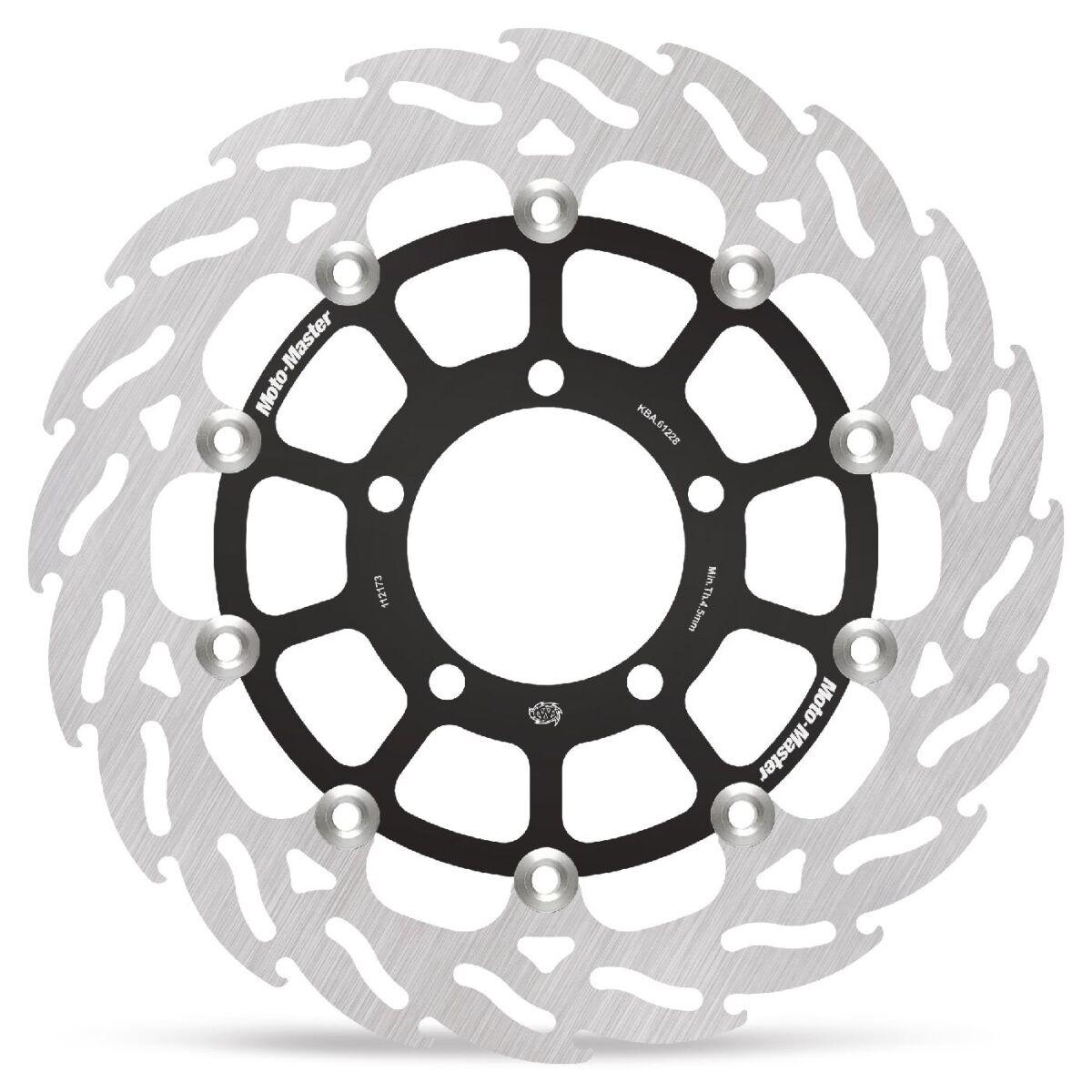 Moto Master Black/Silver 112173 - Flame Series Floating Brake Disc For Triumph Thruxton 1200 Rs