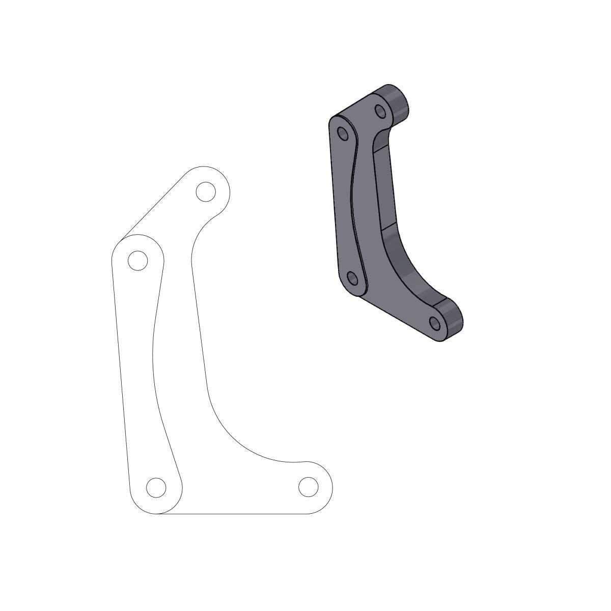 211039 - Moto Master Supermoto Racing Brake Disc Adapter Bracket For Yamaha WRF250 2017-2024 Front - Black