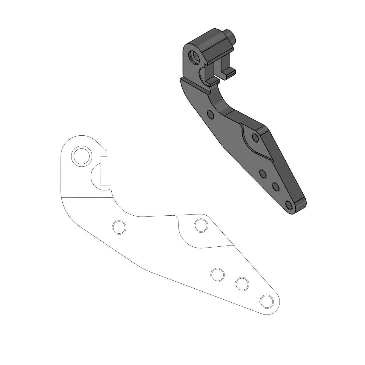 211043 - Moto Master Relocation Bracket for Dakar 298mm Front Disk For Husqvarna CR125 1995-2013 - Black
