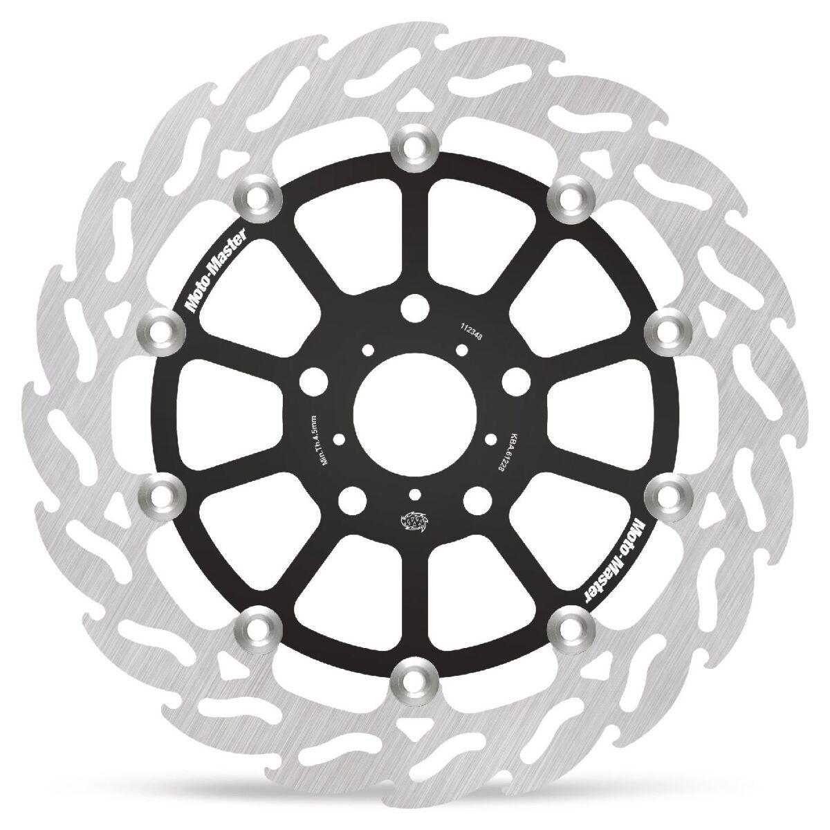 112348 - Moto Master Flame Series Floating Brake Disc For Honda CB500 X 2022-2024 Front Left - Black/Silver