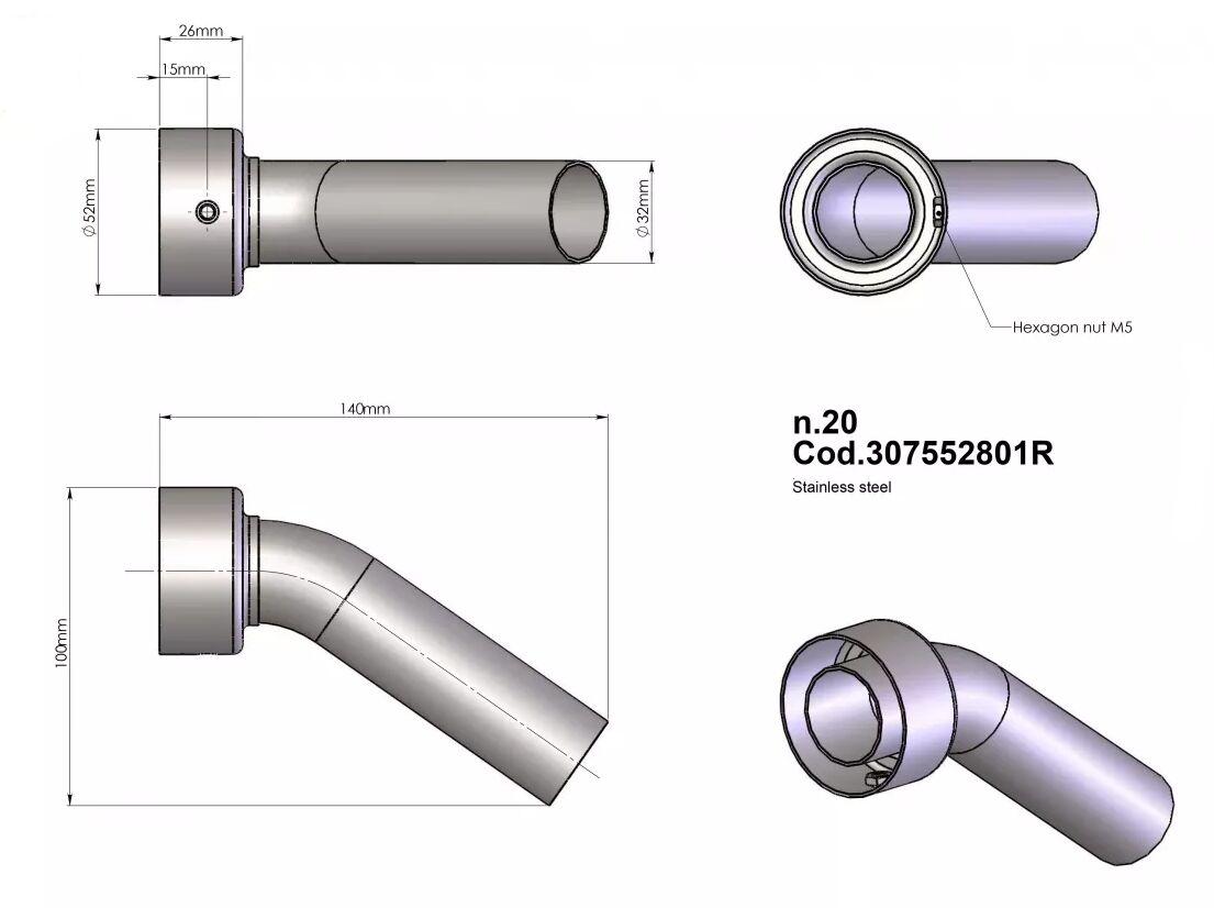 307552801R - 307552801R - LeoVince DB Killer Insert - Kawasaki ER-6F 650 2009-2016