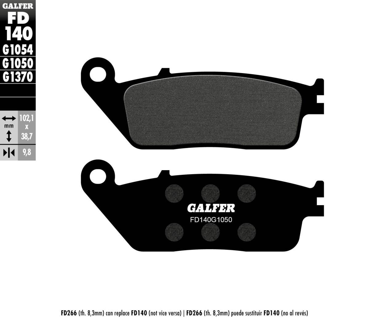 FD140G1050 - Galfer Organic Semi Metal Scooter Brake Pads For Triumph Adventurer 900 1999-2001 - Front/Rear