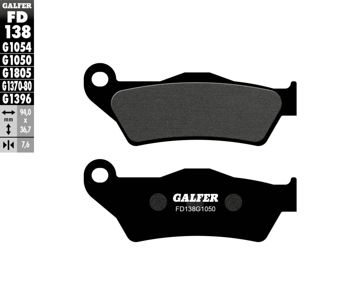 FD138G1050 - Galfer Organic Semi Metal Scooter Brake Pads For Kove 450 2023-2026 - Front
