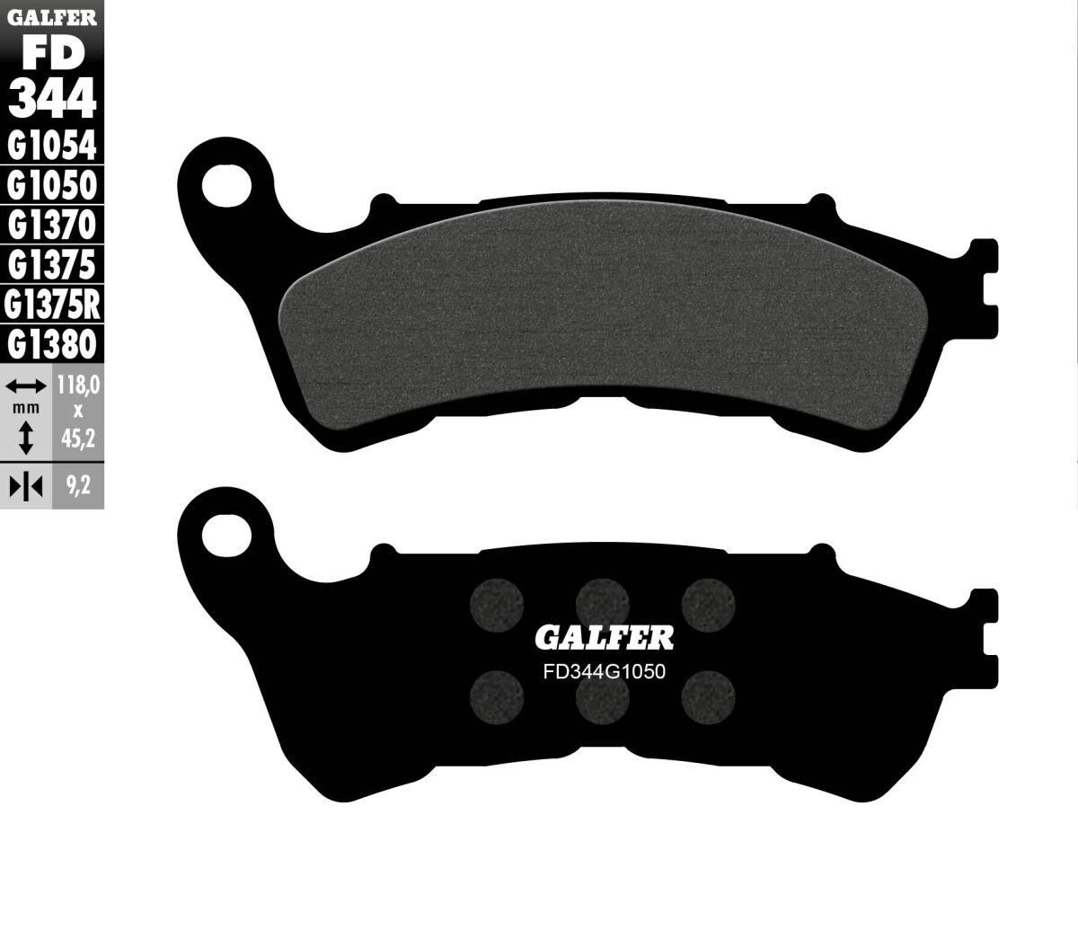 FD344G1050 - Galfer Organic Semi Metal Scooter Brake Pads For Honda CB1000R ABS 2018-2024 - Front
