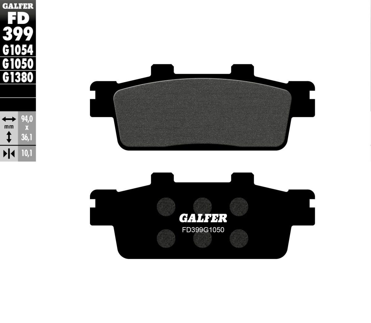FD399G1050 - Galfer Organic Semi Metal Scooter Brake Pads For Kymco Agility 300 ABS 2020 - Front