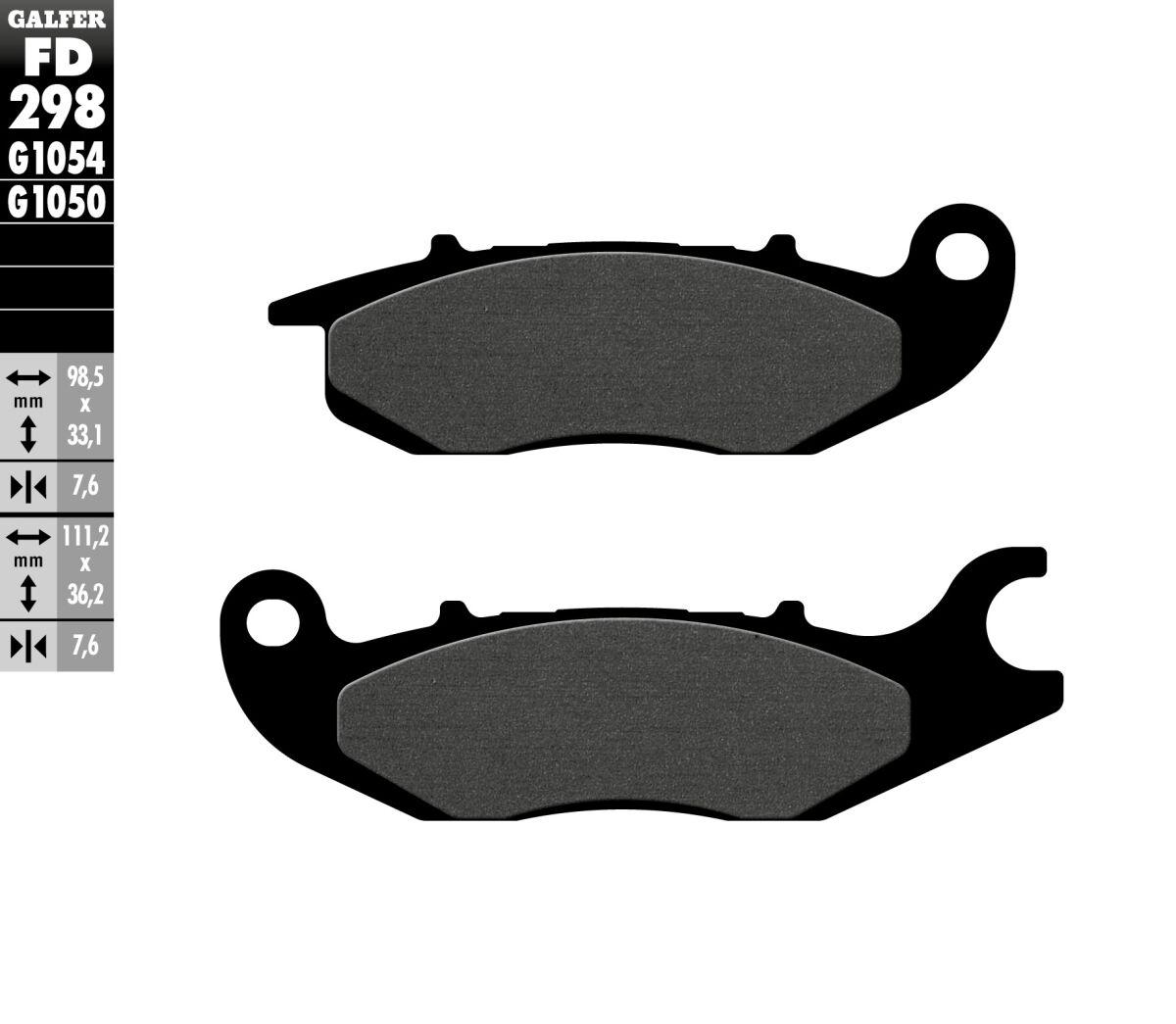 FD298G1050 - FD298G1050 - Galfer Organic Front Brake Pads - Suzuki GSX-S 125 2017-2024