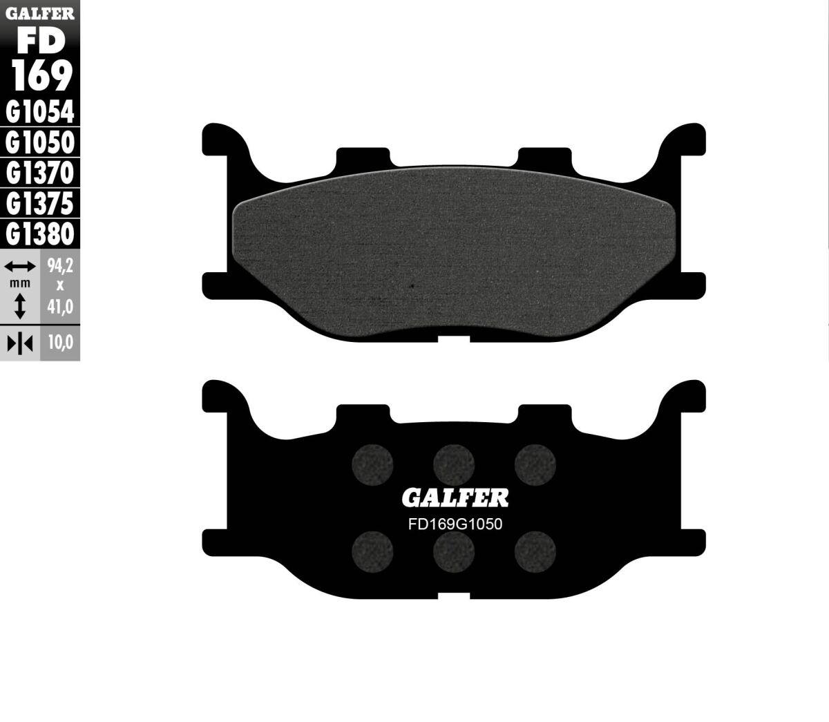FD169G1050 - FD169G1050 - Galfer Organic Front Brake Pads - Yamaha YP 400 2007-2014