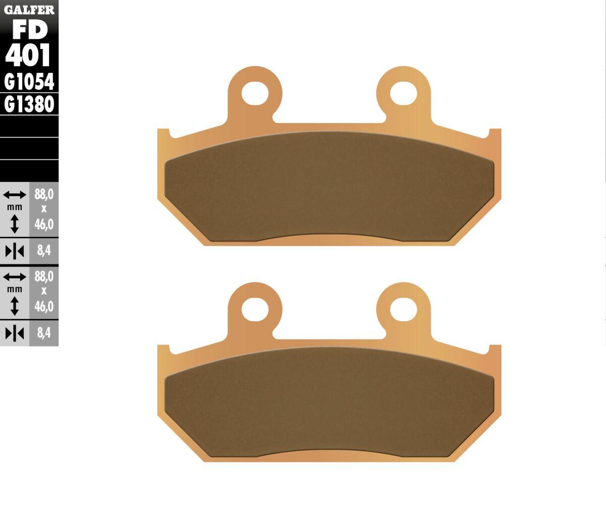 FD401G1380 - FD401G1380 - Galfer HH Sintered Right Rear Brake Pads - Suzuki AN 400 Burgman 2022-2024