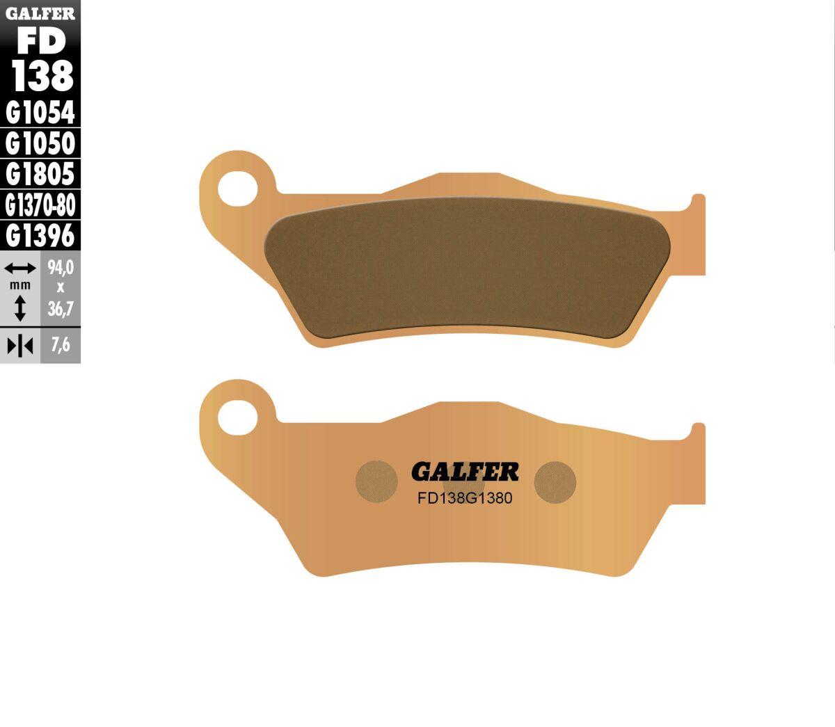FD138G1380 - Galfer HH Sintered Scooter Brake Pads For Kove 450 2024-2026 - Front