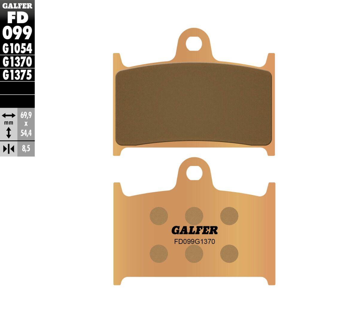 FD099G1370 - Galfer HH Sintered Brake Pads For Triumph ROCKET III 2300 2004 & 2010 - Front