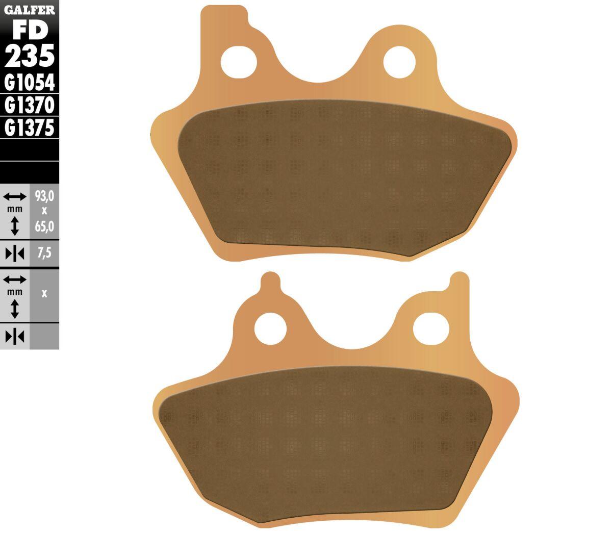 FD235G1375 - Galfer HH Sintered Sport Brake Pads For Harley Davidson FLHR 1450 2000-2006 Front/Rear