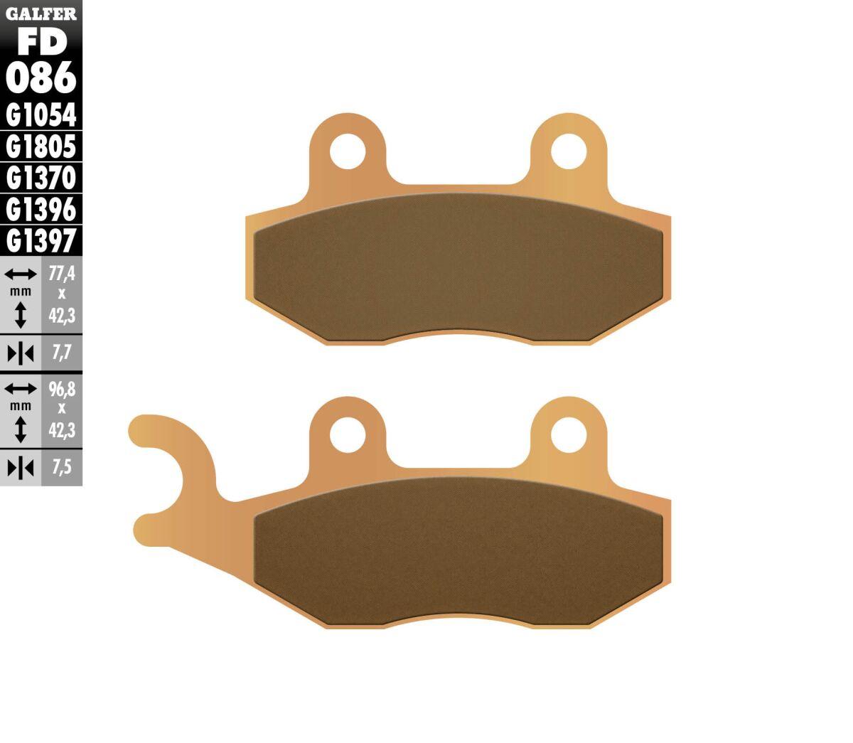 FD086G1397 - Galfer HH Sintered ATV Brake Pads For Brixton BX 125 ABS 2021-2024 - Front