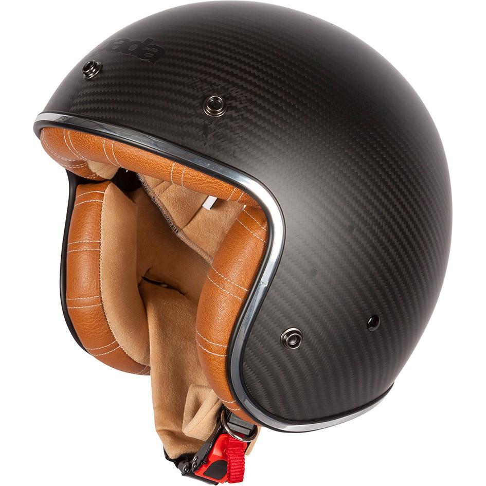Spada Darkstar Carbon Open Face Motorcycle Helmet M Carbon Tan