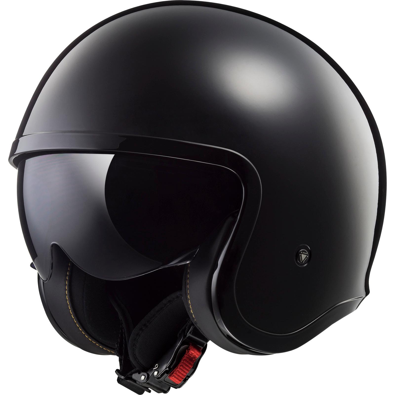 305991012M - LS2 OF599 Spitfire Solid Open Face Motorcycle Helmet M Black