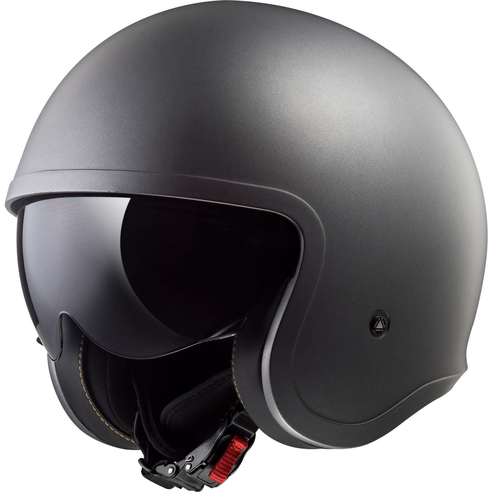 305991007M - LS2 OF599 Spitfire Solid Open Face Motorcycle Helmet M Matt Titanium