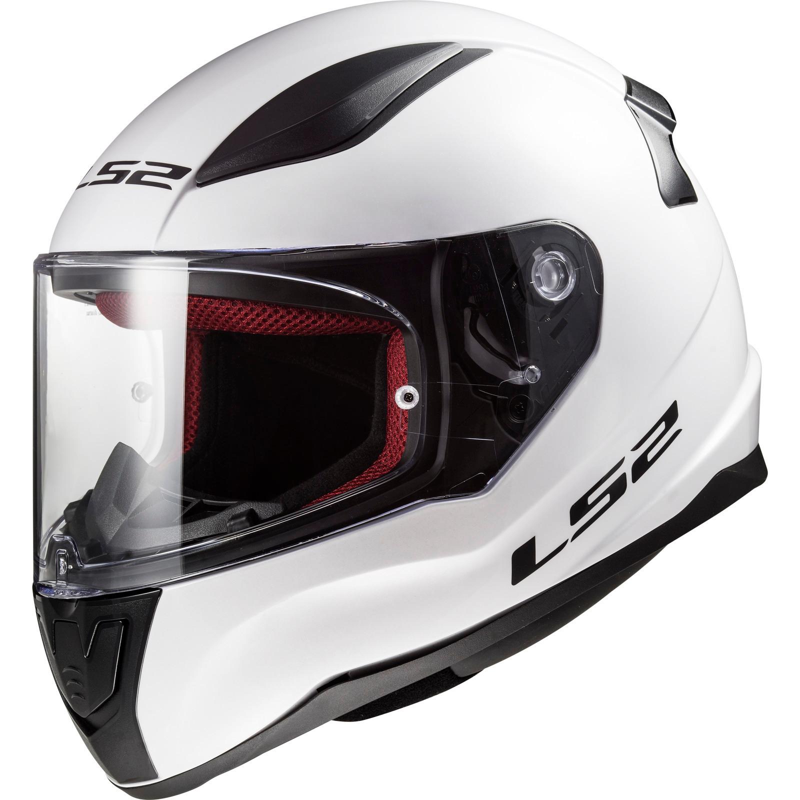 LS2 FF353J Rapid Mini Solid Youth Motorcycle Helmet L White & No Additional Visor