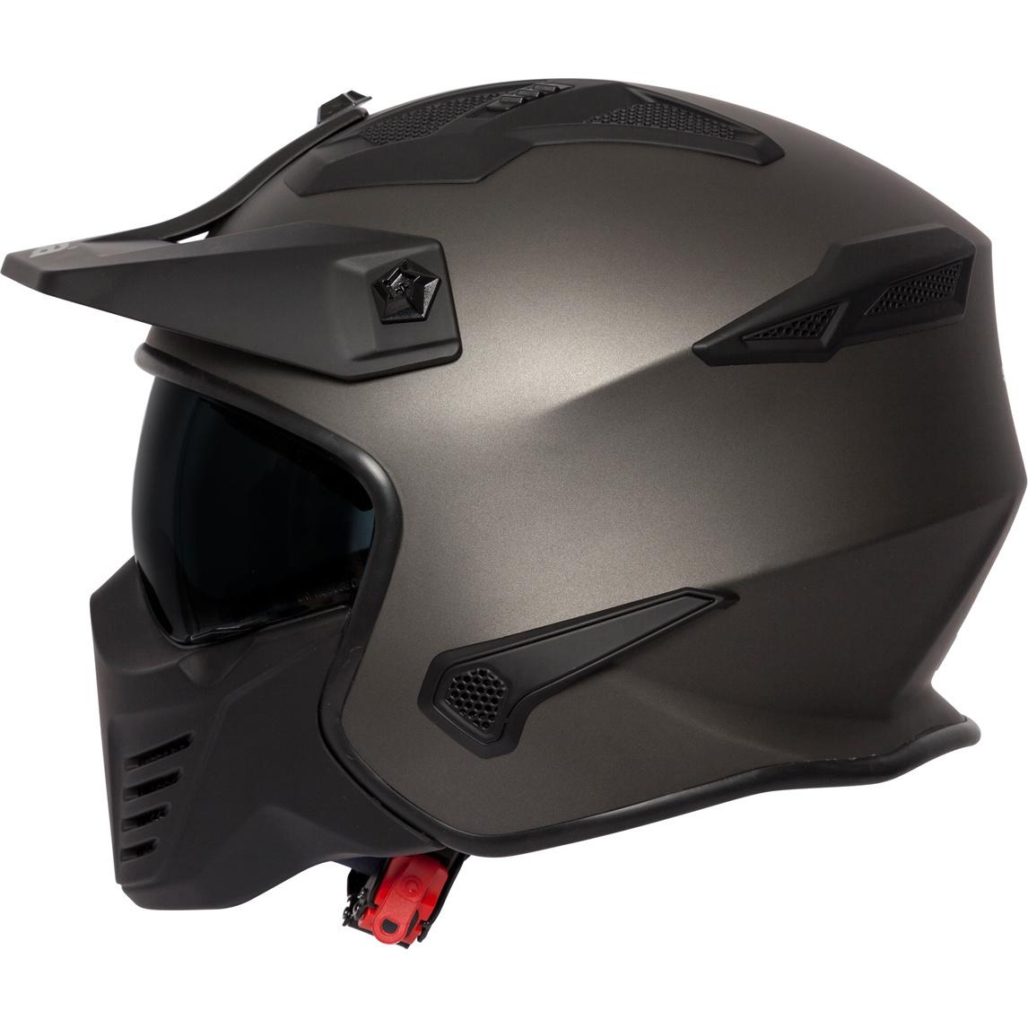 Spada Storm Plain Open Face Motorcycle Helmet L Matt Titanium & Clear Visor