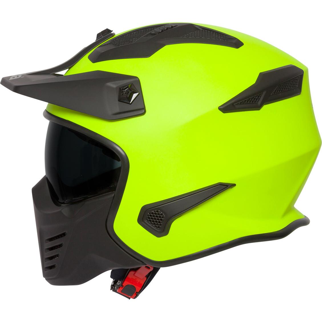 Spada Storm Plain Open Face Motorcycle Helmet XL Matt Yellow & Clear Visor