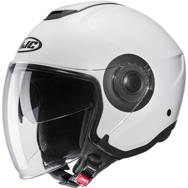 I40W2XL - HJC I40 Plain Open Face Motorcycle Helmet XXL Semi Flat Pearl White