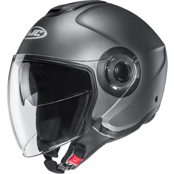 I40T2XL - HJC I40 Plain Open Face Motorcycle Helmet XXL Semi Flat Titanium