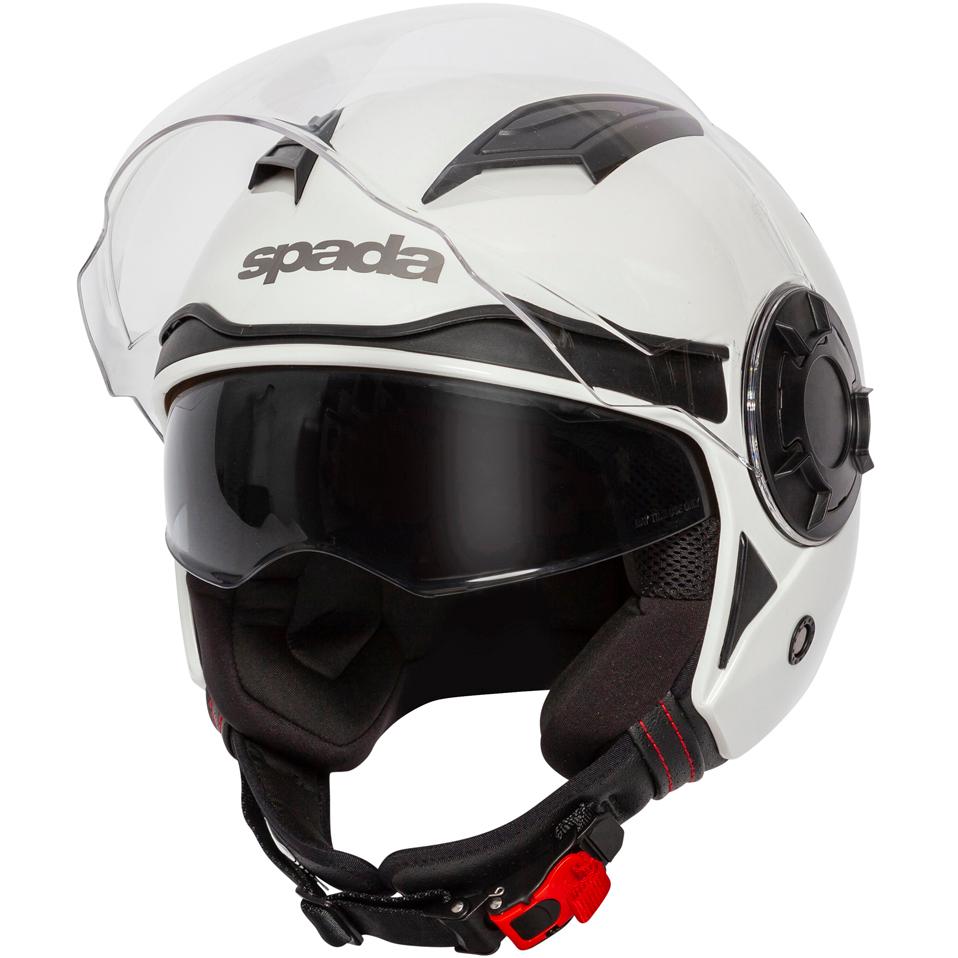 Spada Lycan Open Face Motorcycle Helmet M White & No Additional Visor